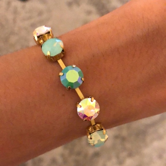 Aqua Aurora Borealis Crystal Bracelet - Picture 3 of 16